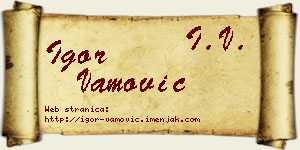Igor Vamović vizit kartica